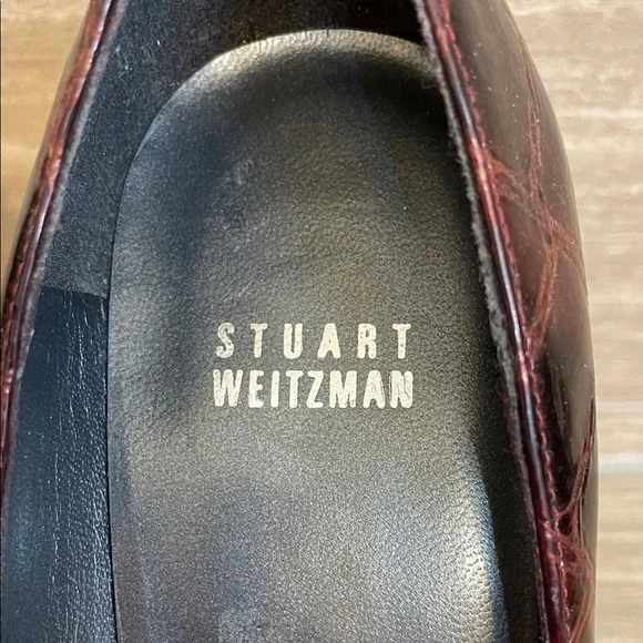Stuart Weitzman UGC size 9 Dark Red Croc-Patterned Heels stiletto vintage - Picture 5 of 14